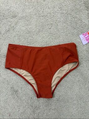 Kortni Jeane Rust Red High Waist Bikini Bottom